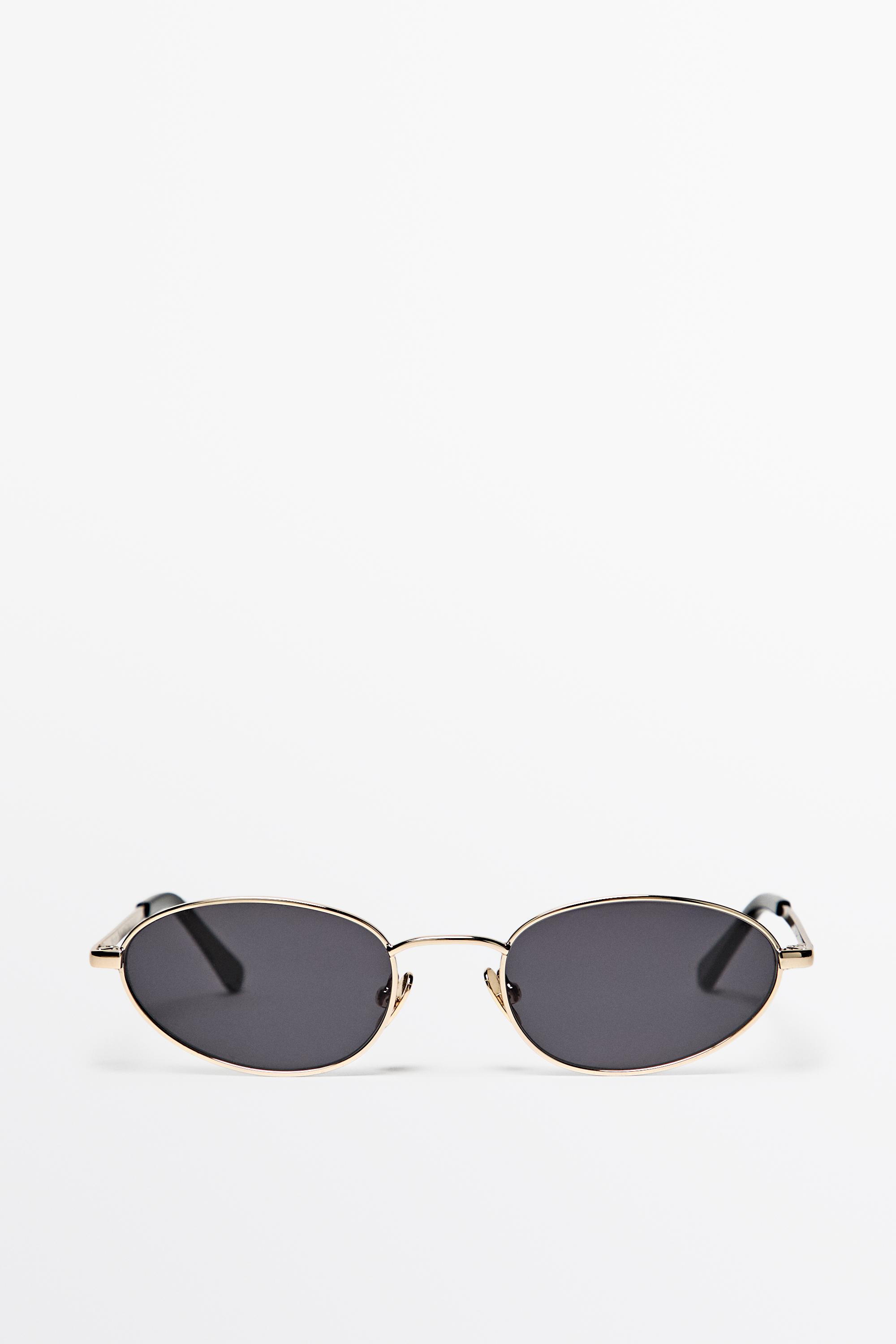 Lunettes de soleil ovales métalliques